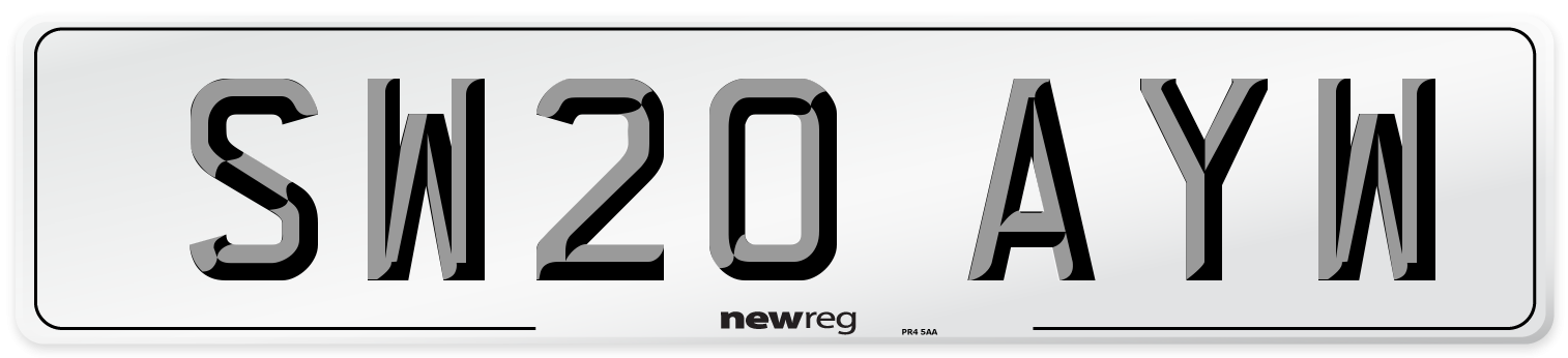 SW20 AYW Number Plate from New Reg
